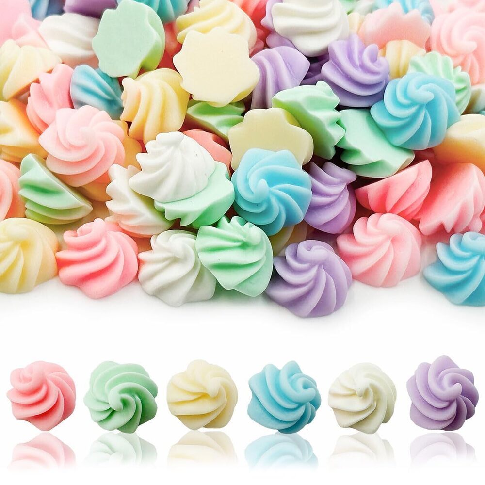 2362 100 pcs Mini Cookie Cream Flatback Resin Charm, Candy Whipped Cream